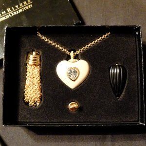 Vintage Joan Rivers Changeable Heart Necklace